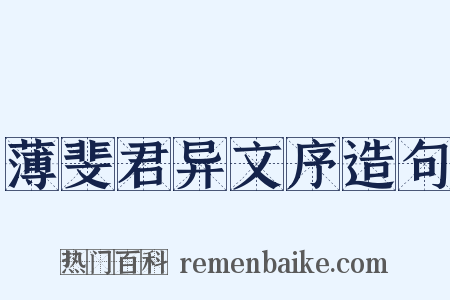 薄斐君异文序造句是什么意思的图片